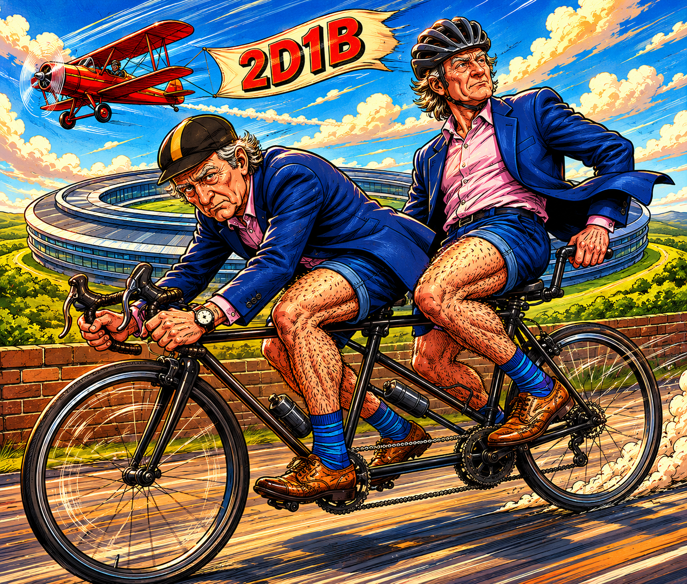 Two Dudes One Bike cartoon characters
